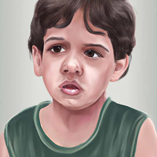 1. איור של ילד עם בעיית נשימה עקב עיוות באף.