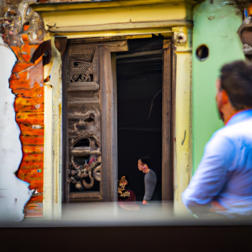 תמונת מצב תוססת של חיי הרחוב התוססים של טביליסי, מלאים בצבעים, באנשים ובארכיטקטורה האופיינית לעיר.