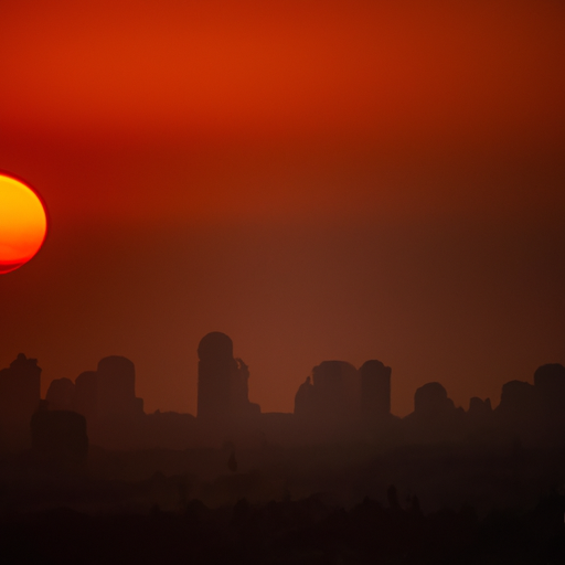 שמש שוקעת מעל תל אביב, המסמלת את סיומו של יום פורה בסטודיו